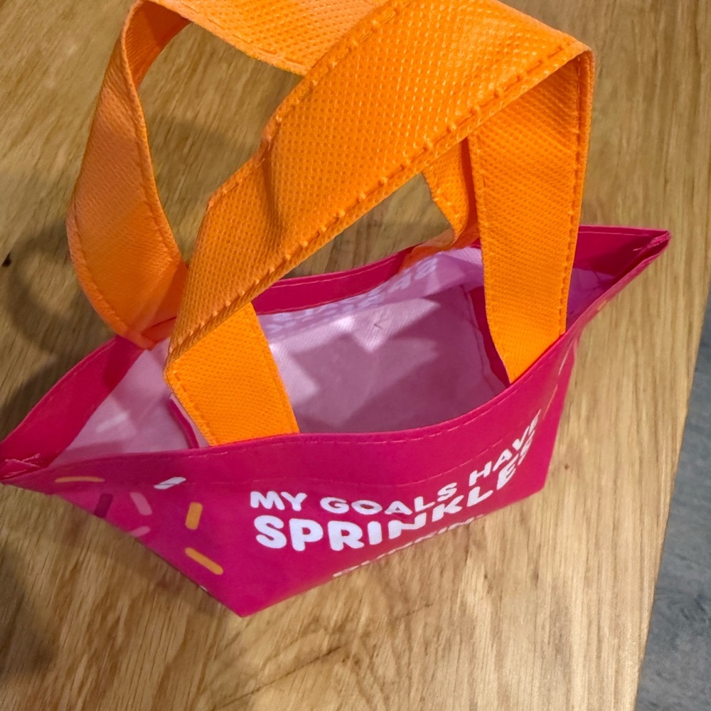 Dunkin’ Donuts Limited Edition mini tote Pink and Orange Tote Bag